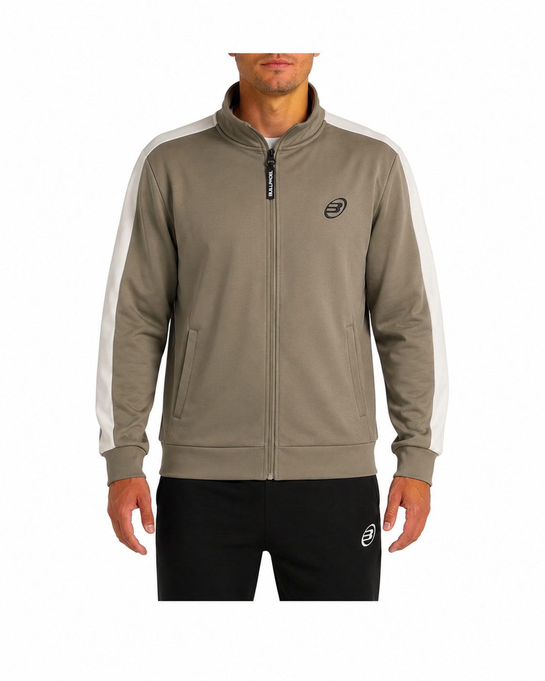 Sudadera Bullpadel de cierre kaki