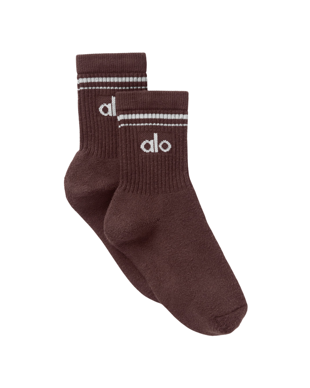 Calcetas ALO Unisex Half-Crew Throwback | Brownstone & Blanco