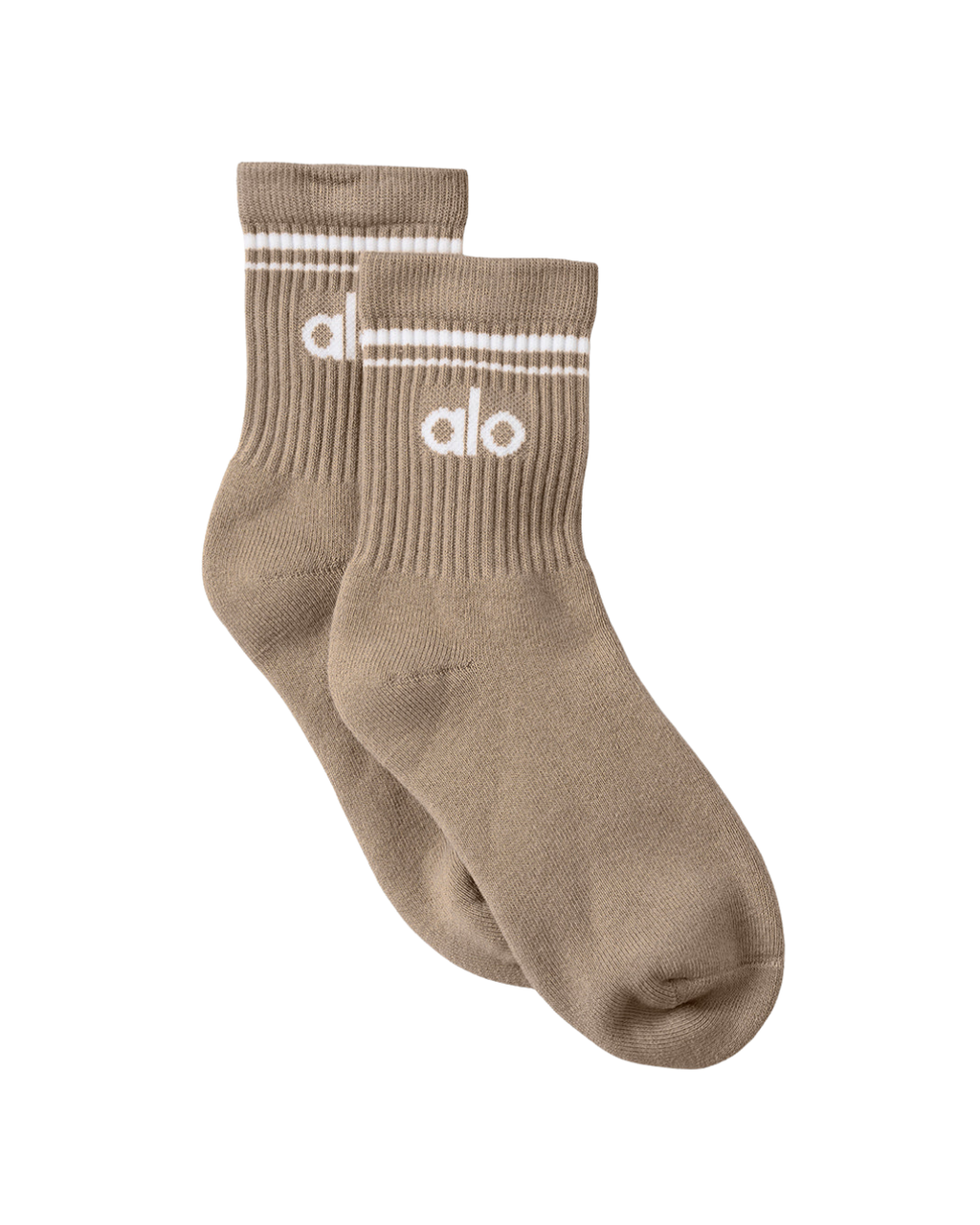 Calcetas ALO Unisex Half-Crew Throwback | Gravel & Blanco