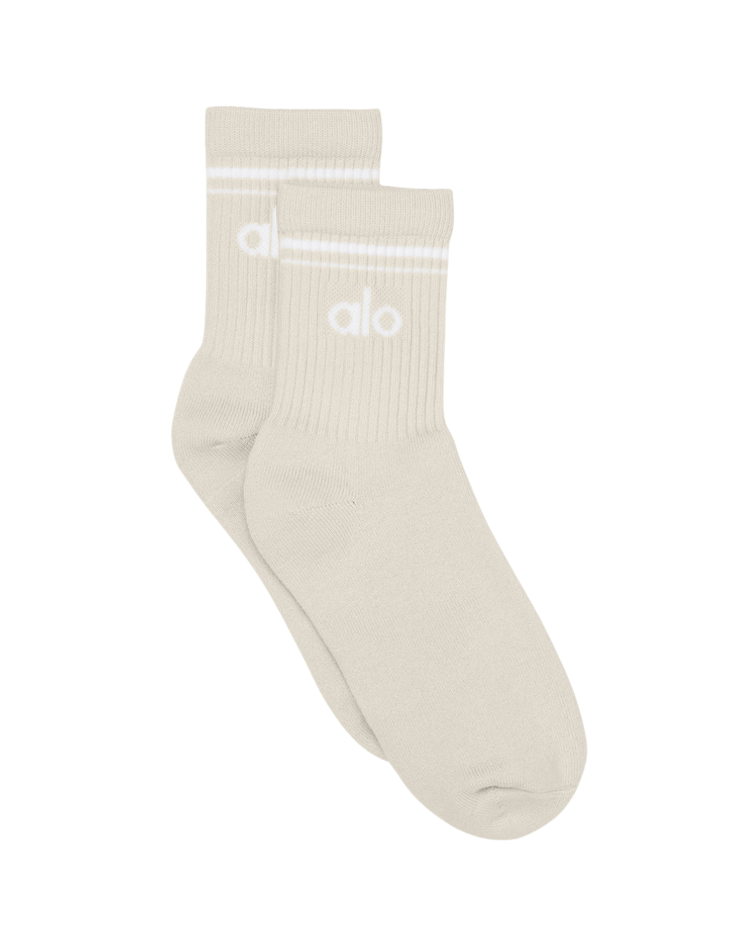Calcetas ALO Unisex Half-Crew Throwback | Bone & Blanco