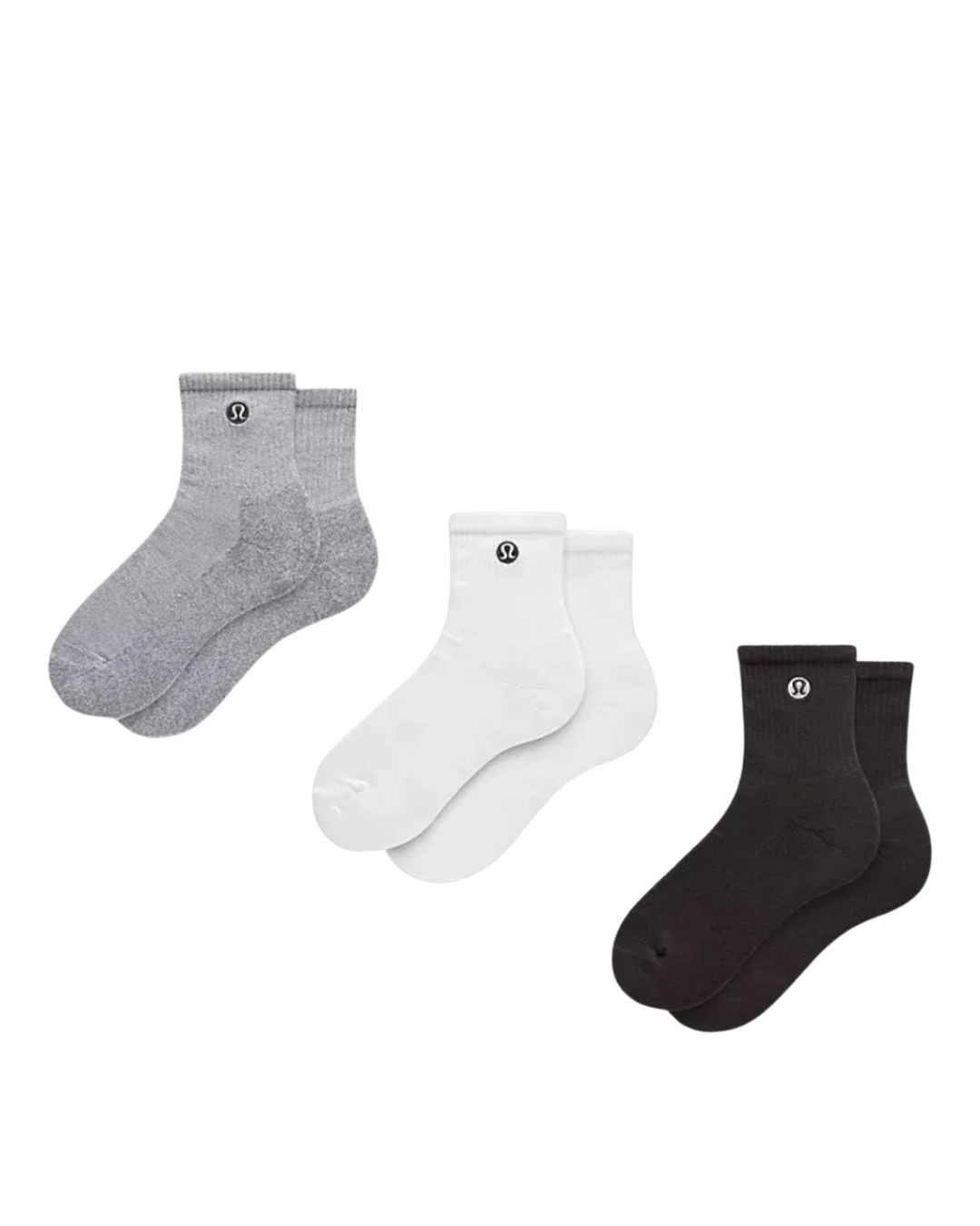Calcetines Lululemon unisex Daily Essential Quarter Paquete de 3