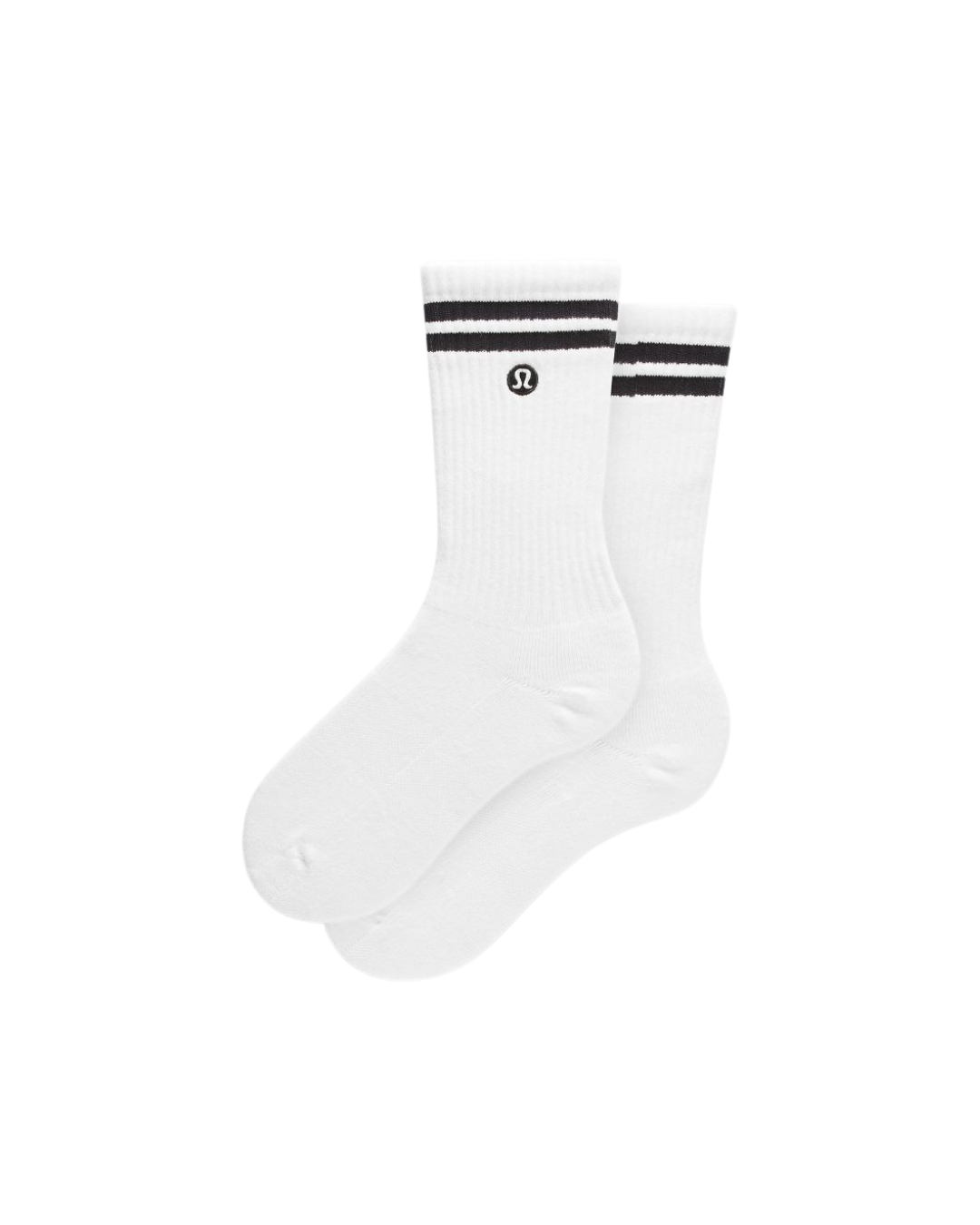 Calcetines Lululemon unisex Daily Essential tipo crew con rayas | Blanco