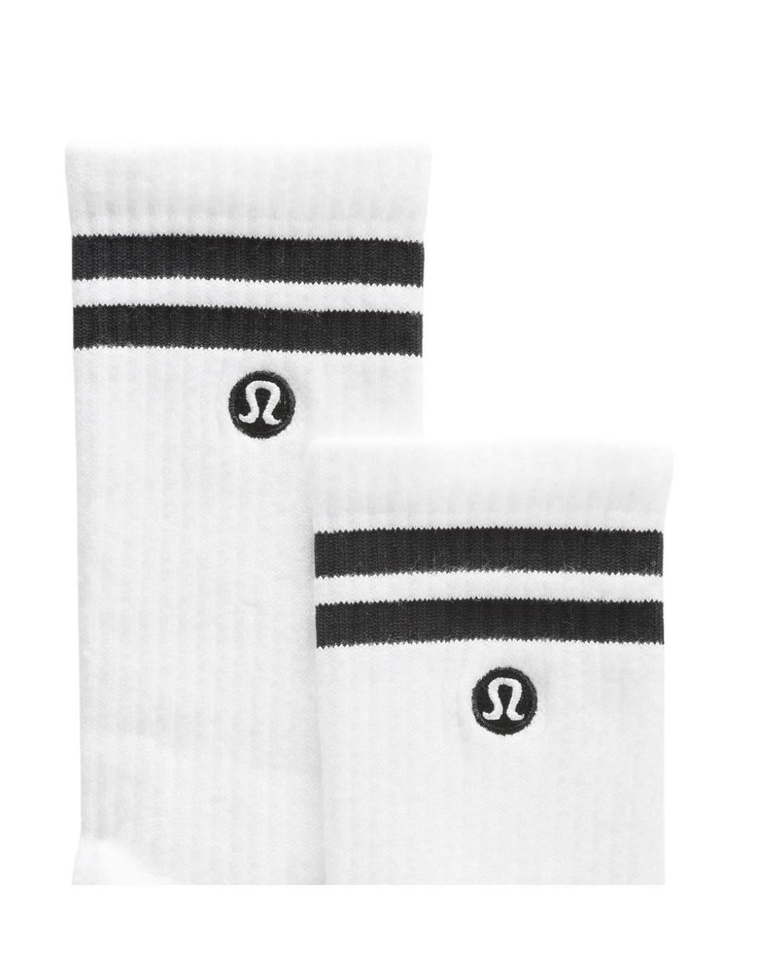 Calcetines Lululemon unisex Daily Essential tipo crew con rayas | Blanco