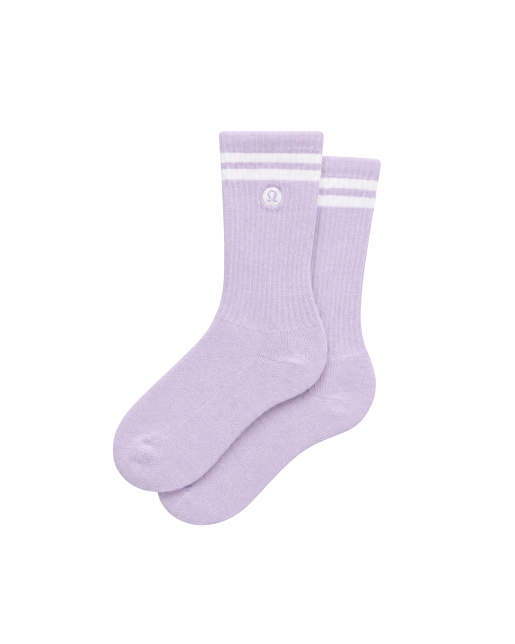 Calcetines Lululemon unisex Daily Essential tipo crew con rayas | Lila