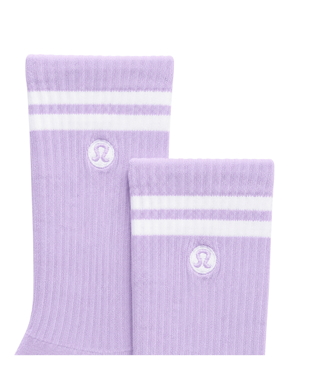 Calcetines Lululemon unisex Daily Essential tipo crew con rayas | Lila