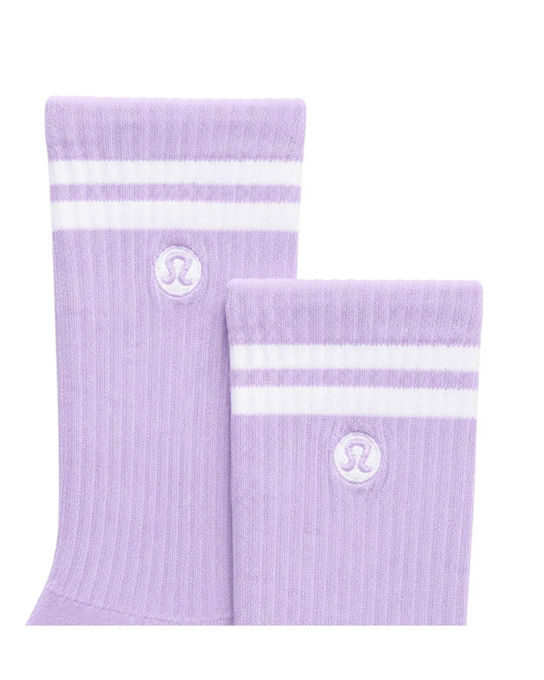Calcetines Lululemon unisex Daily Essential tipo crew con rayas | Lila