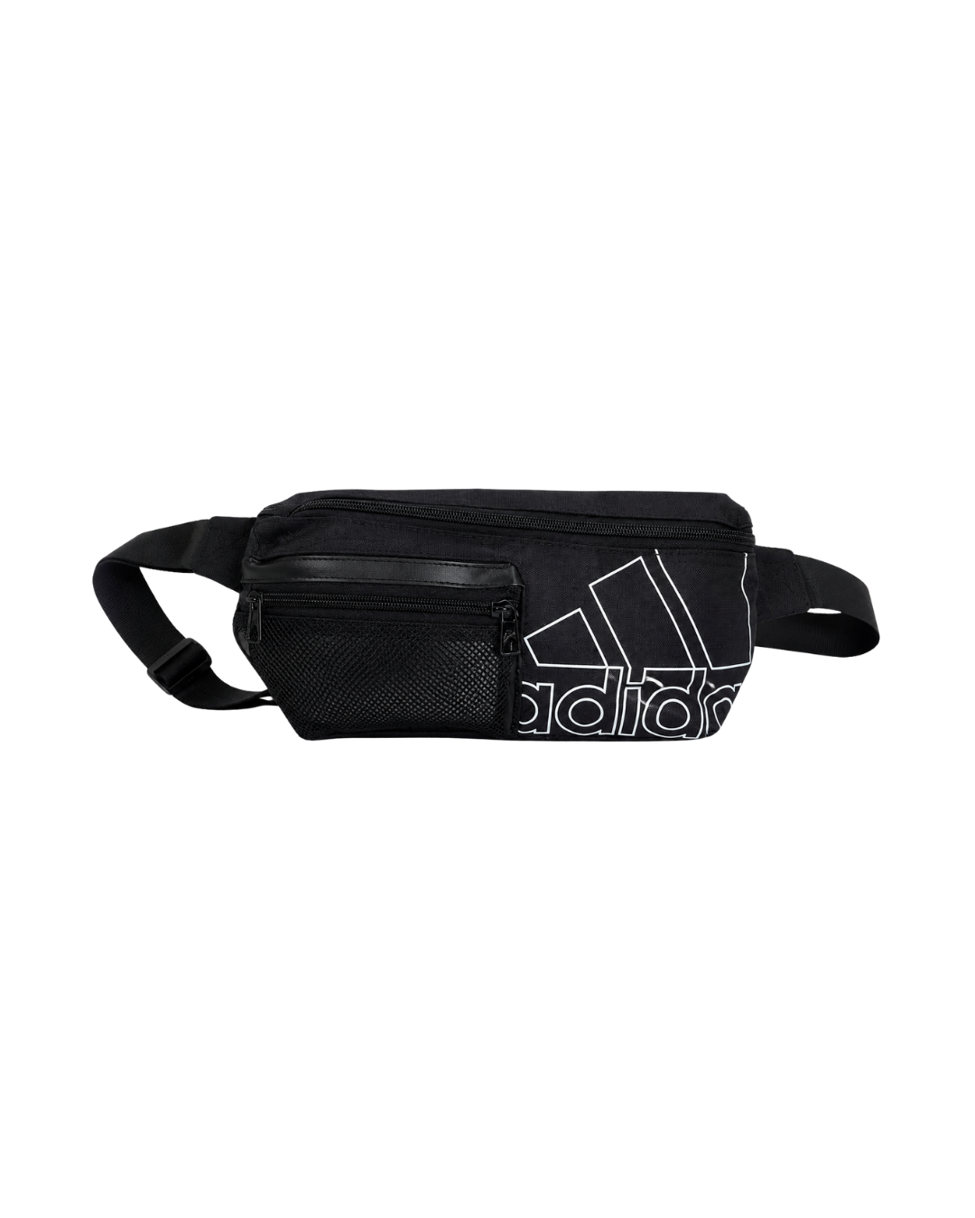 Cangurera Adidas negra con logo blanco