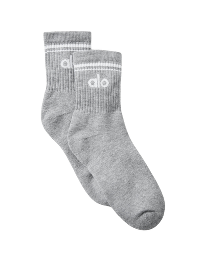 Calcetas ALO Unisex Half-Crew Throwback | Gris & Blanco