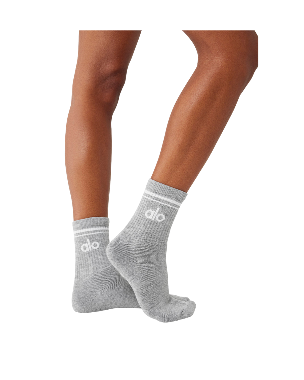 Calcetas ALO Unisex Half-Crew Throwback | Gris & Blanco