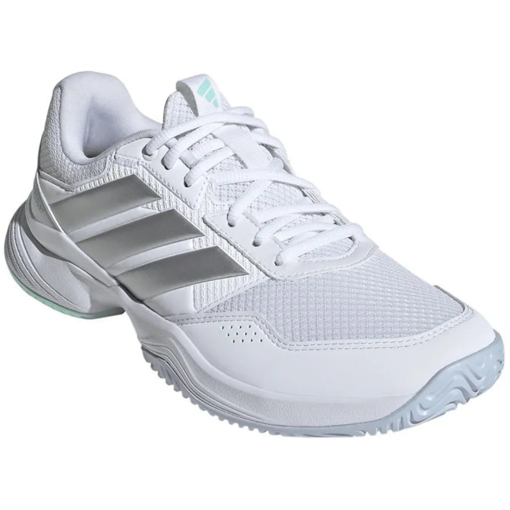 TENIS ADIDAS GAMECOURT 3 PARA MUJER BLANCO PLATA AZUL PARA TENIS