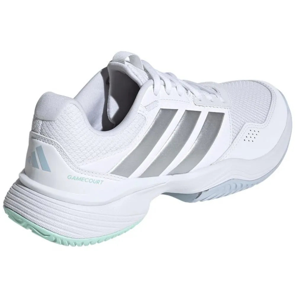 TENIS ADIDAS GAMECOURT 3 PARA MUJER BLANCO PLATA AZUL PARA TENIS