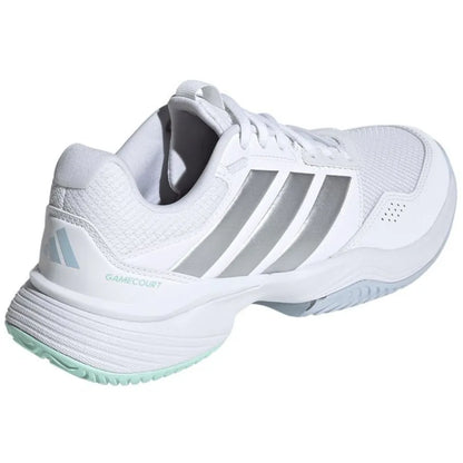 TENIS ADIDAS GAMECOURT 3 PARA MUJER BLANCO PLATA AZUL PARA TENIS